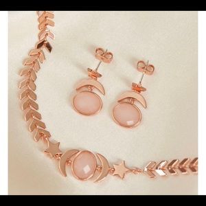 Pura Vida Limited Edition Rose Gold Necklace & earrings set